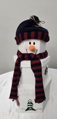 15″ Tall Snowman Holiday 3 Stackable Storage Container Gift Boxes Hard Cardboard