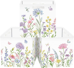 Floral Storage Baskets with Metal Frame – 3 Pcs for Toys, Books & Clothes