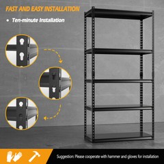 NAIZEA Garage Shelving Heavy Duty Storage Shelf Rack 5 Tier 400lbs Each Layer