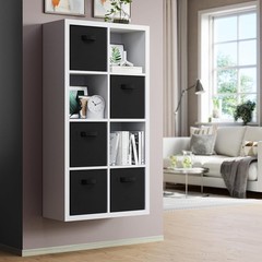 NEW.Storage Cube Set, 8-Piece – 10.5×10.5×11 inches – (Black)
