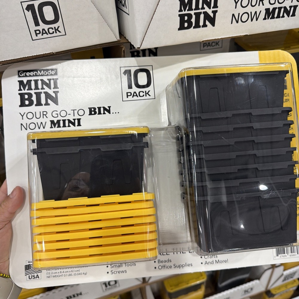 NEW 🔥10 Pack Greenmade Mini Bins with Lids Stackable Storage Bins Organizing
