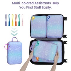 Compression Packing Cubes Travel – 5 Set Packing Cubes for Suitcases, Lightwe…