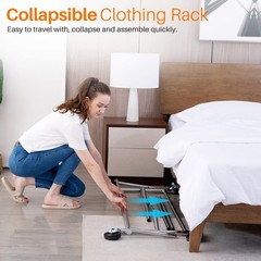 Clothes Rack with Lockable Wheels Height Adjustable Clothing Rack Clothing Ra…