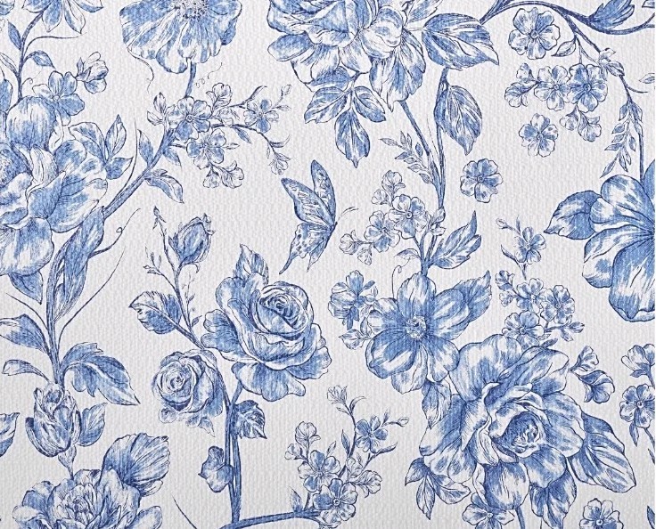 Pioneer Woman ~ AGATHA BLUE ~ Non-Adhesive ~ Vinyl ~ Shelf Liner ~ 12″ W x 10′