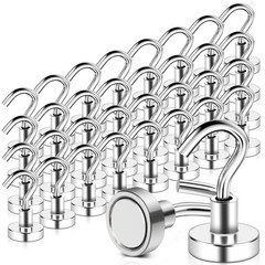 32 Pack Magnetic Hooks Heavy Duty, 25 lbs Strong Magnet Hooks – Multipurpose