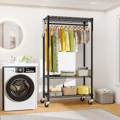 P3 Rolling Clothes Rack, Clothing Racks for Hanging Clothes, Heavy Duty Garme…