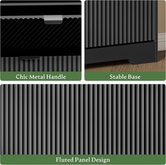 Shoe Storage Cabinet for Entryway with 4 Flip Drawers, Hidden Slim Wood Shoe