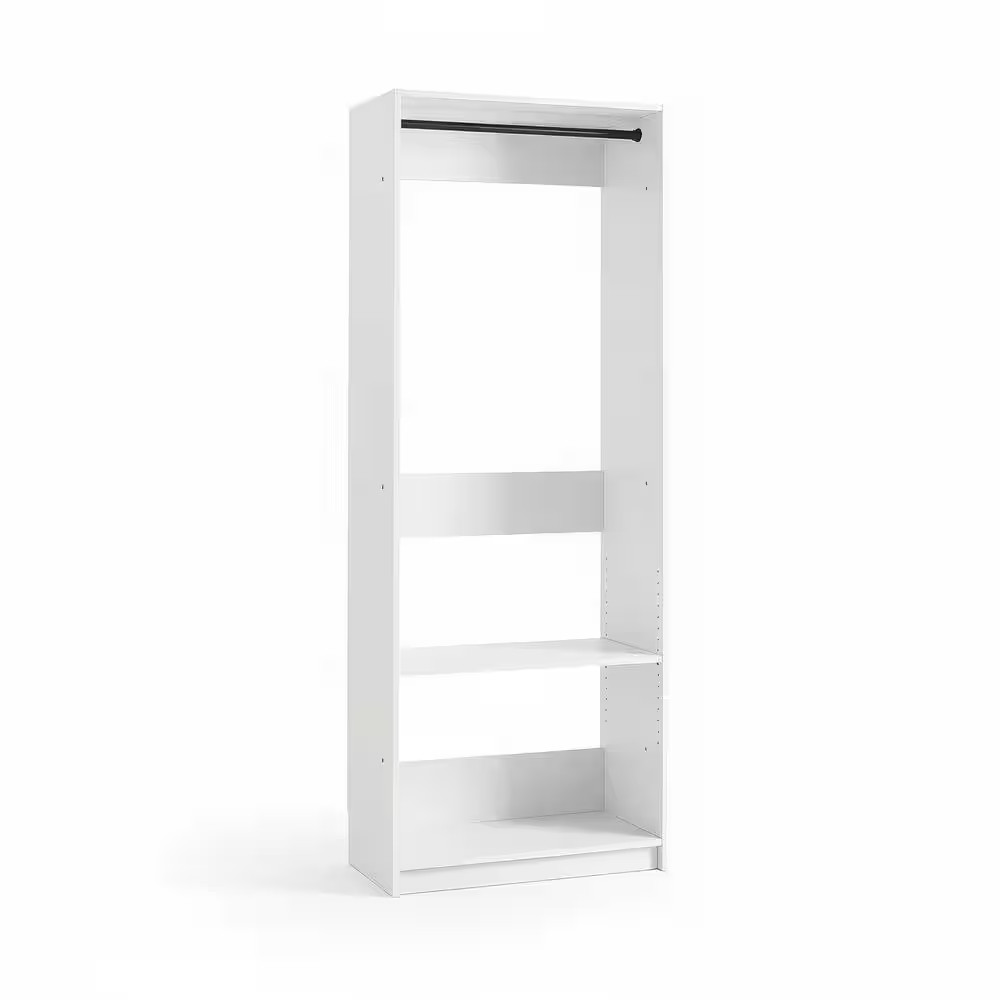 Prosper 32 In. W White Tower Unit 1-Shelf 1-Rods Wood Closet System