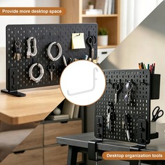 10 Pcs Pegboard Hooks 3.74 x 2.36 In, J-Shape Metal Peg Board Hooks, White