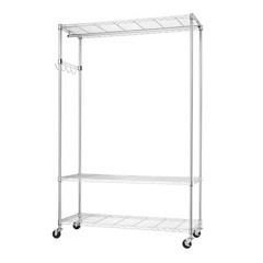 Chrome Steel Clothes Rack 48 In. W X 75.5 In. H