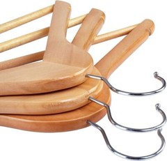 1~30 Pack Natural Wood Solid Wood Clothes Hangers Coat Hanger Wooden Hangers