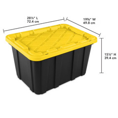 6 Pack Sterilite 27 Gallon Storage Bin Tote with Lid Heavy Duty Plastic