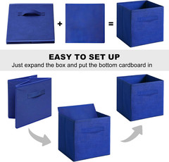 Collapsible Fabric Storage Bins – 6 Pack Cube Organizers in Dark Colors, 11 Inch