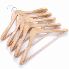 24Pack Wide Shoulder Wooden Hangers Non-Slip Clothes Coat Jacket Hangers Natural