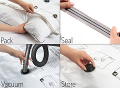 SpaceAid Jumbo Vacuum Storage Bags, Space Saver Sealer X-Large 3 Pack, Clear