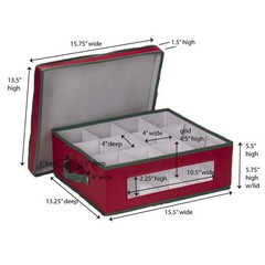 538RED Holiday China Dinnerware Storage Chest for Coffee Mugs | Removable Lid…