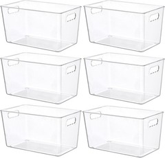 BPA-Free Clear Bins with Handles – 6 PCS Home Organization Essentials