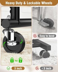 Heavy Duty Adjustable Clothes Rack – 556 LBS Capacity, Portable Rolling Garment