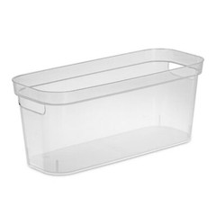 Sterilite 6.25×6.25×15 In Narrow Storage Bin w/ Carry Handles, Clear (24 Pack)