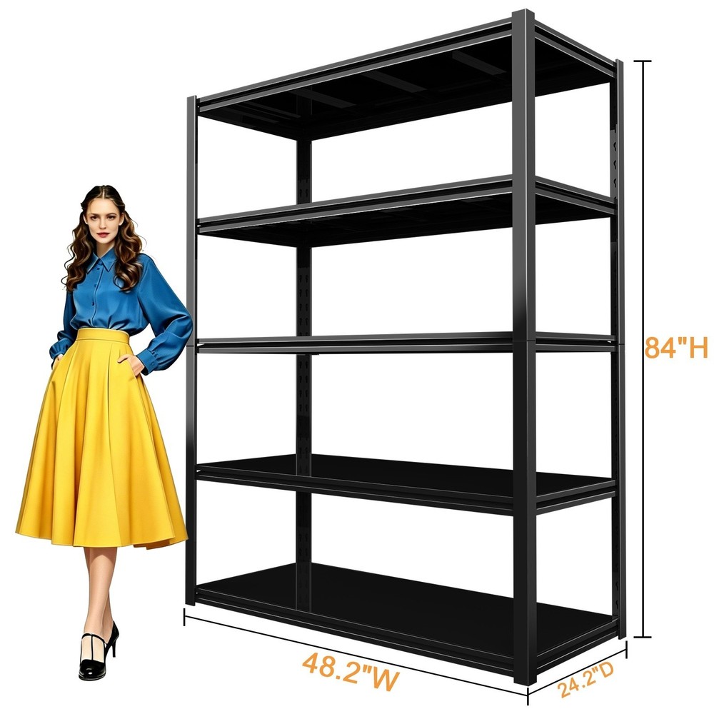 3000lbs Garage Steel Storage Shelves 84″H Industrial Heavy Duty Shelving Rack
