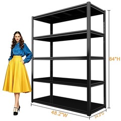 3000lbs Garage Steel Storage Shelves 84″H Industrial Heavy Duty Shelving Rack
