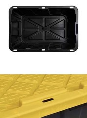 27 Gal. Tough Storage Tote in Black and Yellow
