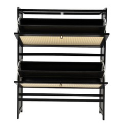 Natural Rattan Shoe Cabinet, Free Standing Shoe Racks, Shoe Cabinet