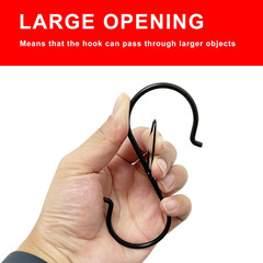 6 Pack 5 Inch S Hooks for Hanging, Heavy Duty S Hooks with Safety Buckle, S