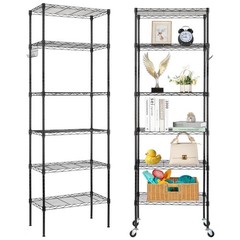 6-Tier Wire Shelving Adjustable Shelf Unit Metal Storage Garage Organization