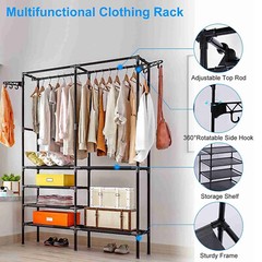 Heavy Duty Closet Organizer Metal Garment Rack Clothes Rack Hanger Storage Shoes
