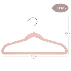 32 PCS Light Pink 14 Inch Kids Velvet Hangers UltraThin NonSlip Clothes
