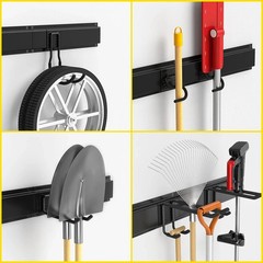 Wall Mount Tool Storage Rack 15 Pcs Heavy Duty Steel Yard Garden Tool Organizer