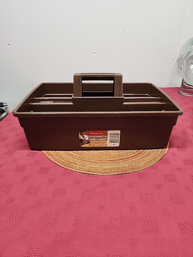 Vintage Rubbermaid Roughneck Carry Caddy Chocolate Brown #3154 Original Sticker
