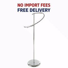 Spiral Garment Display Rack Chrome Finish 67″ High Retail Clothing Costumer