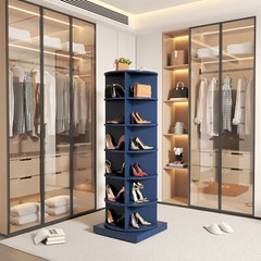 Modern 6 Tier Rotating Shoe Rack Tower 360° Spinning Shoe Display Carousel