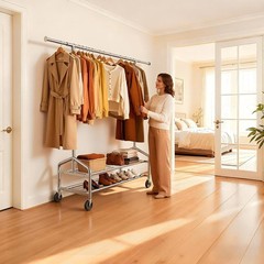 Heavy Duty Clothes Rack, Rolling Clothing Rack Load 650 LBS for Hanging Clothes