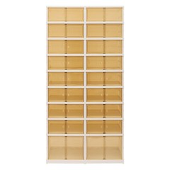 9 Tiers-36 Pairs Shoe Box Foldable Shoe Rack Shoe Storage Organizer W/ Doors
