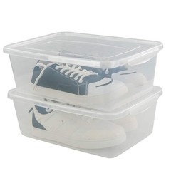 Jekiyo Clear Plastic Storage Bin, 14 Quart Latching Box Container with Lid, 4 Pa