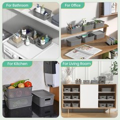 Plastic Storage Baskets with Lid-Plastic Storage Containers Stackable Storage…