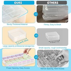 Extra Large Bead Organizer, 61 PCS Small Plastic Craft Storage Box with Hinge…
