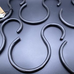 Creative Co-Op Black Matte Metal Traditional S Hook Hanging 7”, set of 6