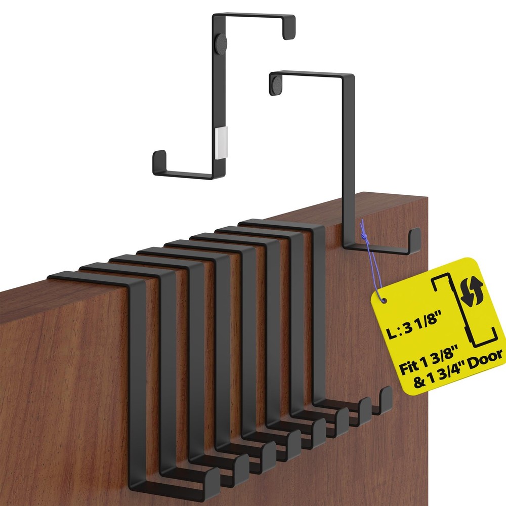 Menz Over The Door Hooks 10 Pack, 2-Sided Fits 1 3/8″ & 1 3/4″ Door