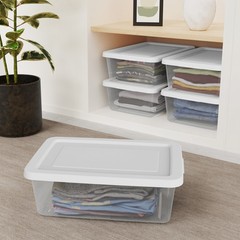 Sterilite 12Qt Storage Box, Stackable Plastic Container, Home Organizer, 12 Pack