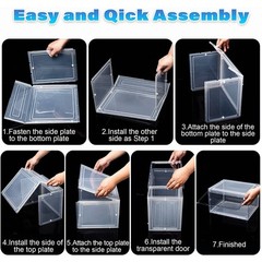 10x Magnetic Shoe Storage Boxes Full Clear Drop Side AJ Sneaker Organizer Case