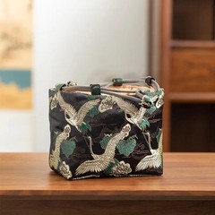 16cm Vintage Chinese Yun Brocade Tea Set Storage Bag Thickened Shockproof Pouch