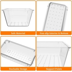 32 PCS Clear Plastic Drawer Organizer Set 4-Size vanity Trays and Storage Bins