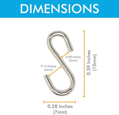 Mini S Hooks Connectors S Shaped Wire Hook Hangers 100Pcs Hanging Hooks for DIY
