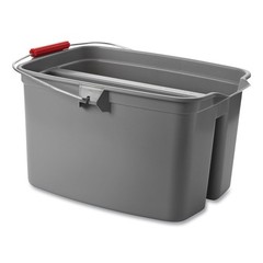 Rubbermaid Commercial 262888GY 19 qt. Plastic Double Utility Pail – Gray New