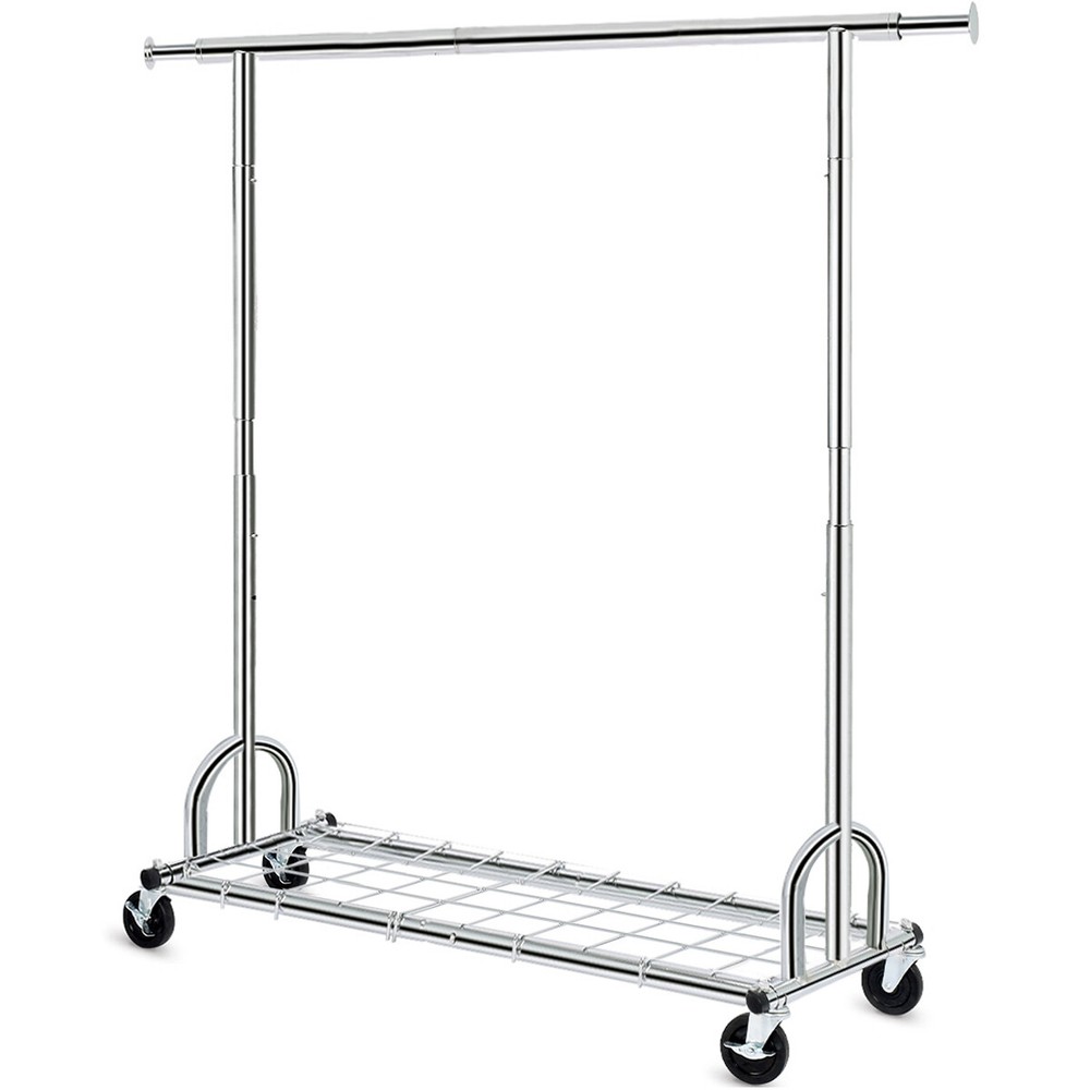 HOKEEPER 450 lbs Heavy Duty Rolling Collapsible Clothing Garment Rack w/Shelves