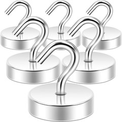 Magnetic Hooks, 60 Lb+ Heavy Duty Neodymium Magnet for Hanging, Fridge